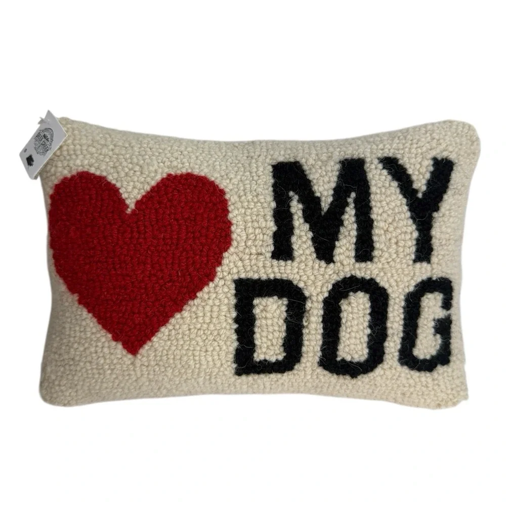 I Love My Dog Throw Pillow 8